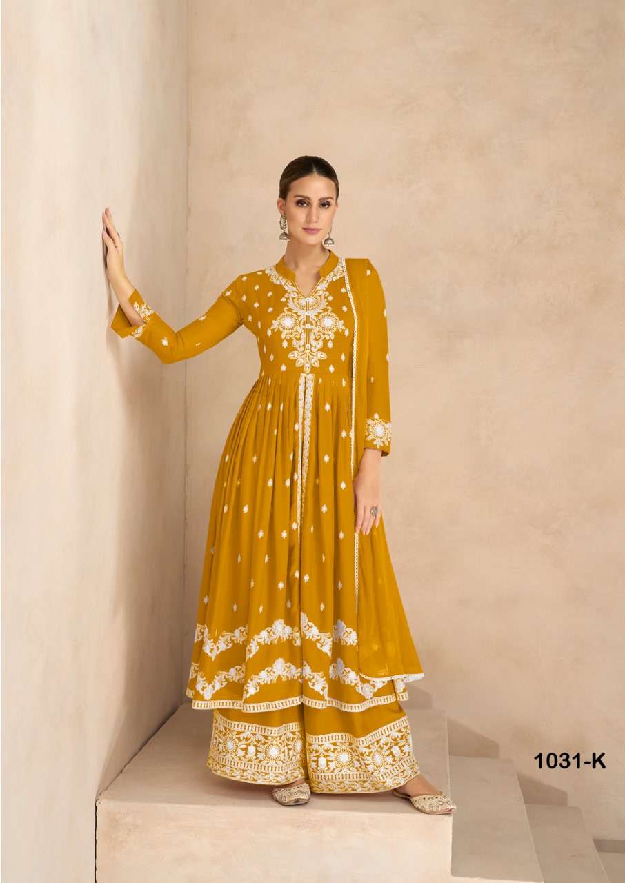 LAKHNAVI VOL 6 HIT LISTHEAVY RAYON LAKHNAWI WORK KURTI WITH PLAZZO AND NAZMIN DUPATTA BY S3FOREVER BRAND 1031 K